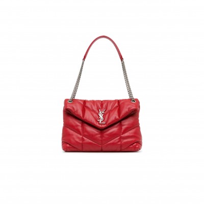 YSL PUFFER MEDIUM CHAIN BAG IN QUILTED LAMBSKIN 5774751EL006805 (35*23*13.5cm)