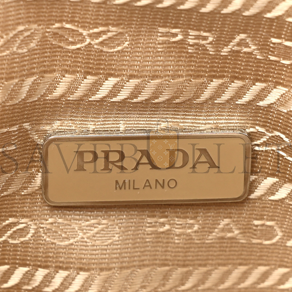 PRADA RAFFIA TRIANGLE SHOULDER BAG NATURAL (27*16*10cm)