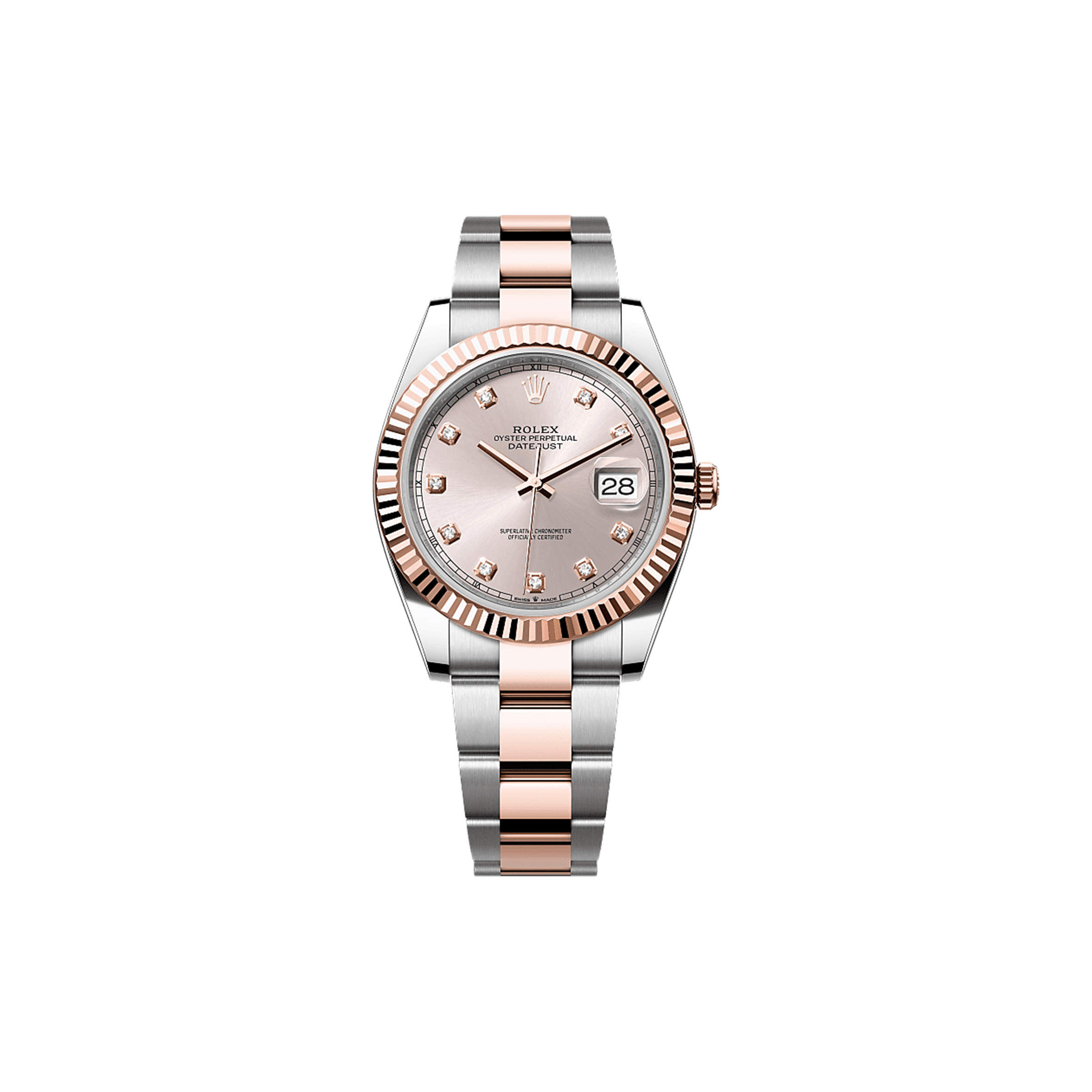 ROLEX DATEJUST 41 OYSTER, 41 MM, OYSTERSTEEL AND EVEROSE GOLD WATCH 126331-0007