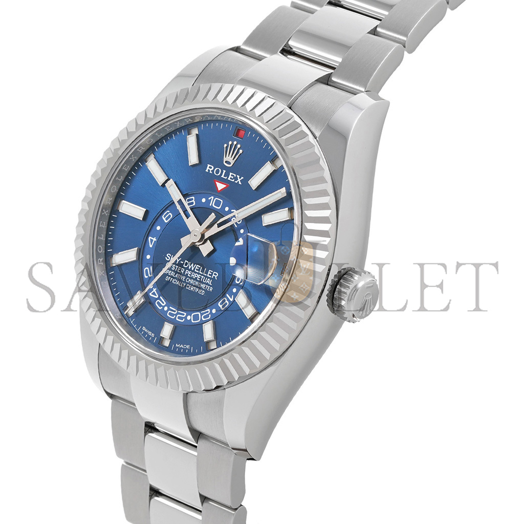 ROLEX SKY-DWELLER SERIES BRIGHT BLUE DIAL WATCH 326934