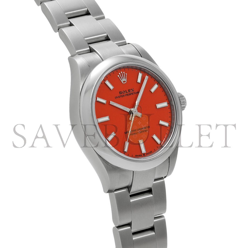 ROLEX OYSTER PERPETUAL CORAL RED WATCH 277200