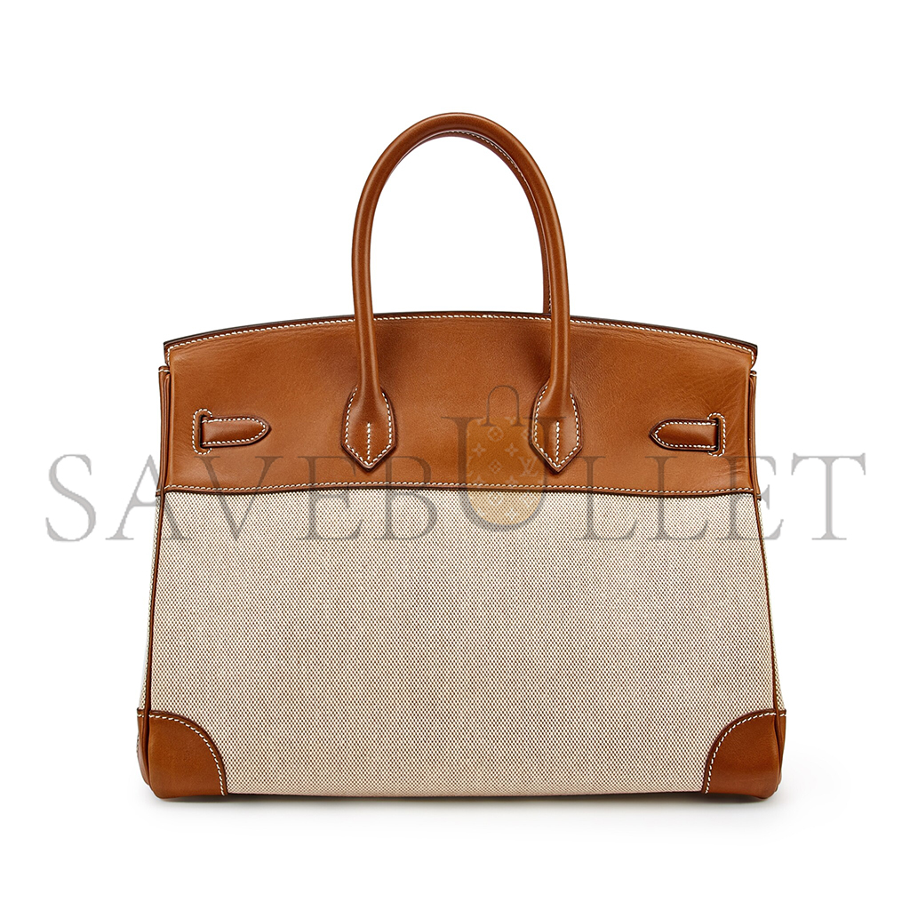 HERMES MASTER BIRKIN 35 CALICO AND GOLDEN BROWN LEATHER BAG 8023220073 (35*24*18cm)