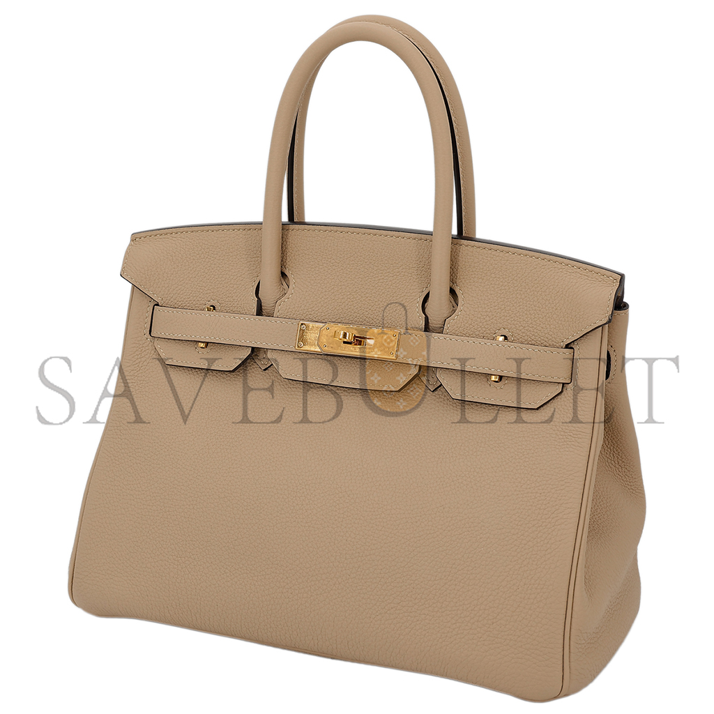 HERMES MASTER BIRKIN25 TOGO 81 DOVE GREY GOLD BUCKLE BAG 10087367 (25*20*13cm)