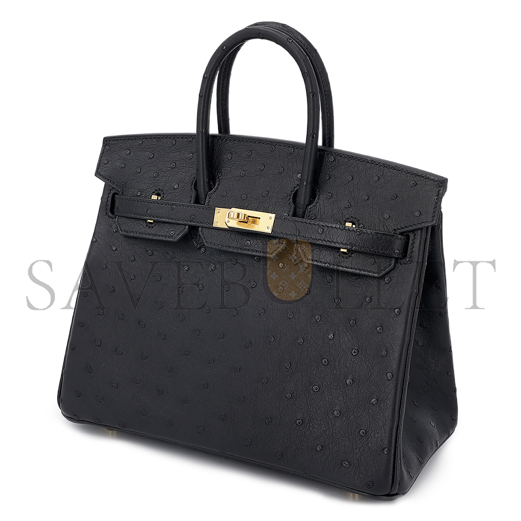 HERMES MASTER BIRKIN 30 BLACK OSTRICH WITH ROSE GOLD HARDWARE HANDBAG 10099995 (30*22*16cm)