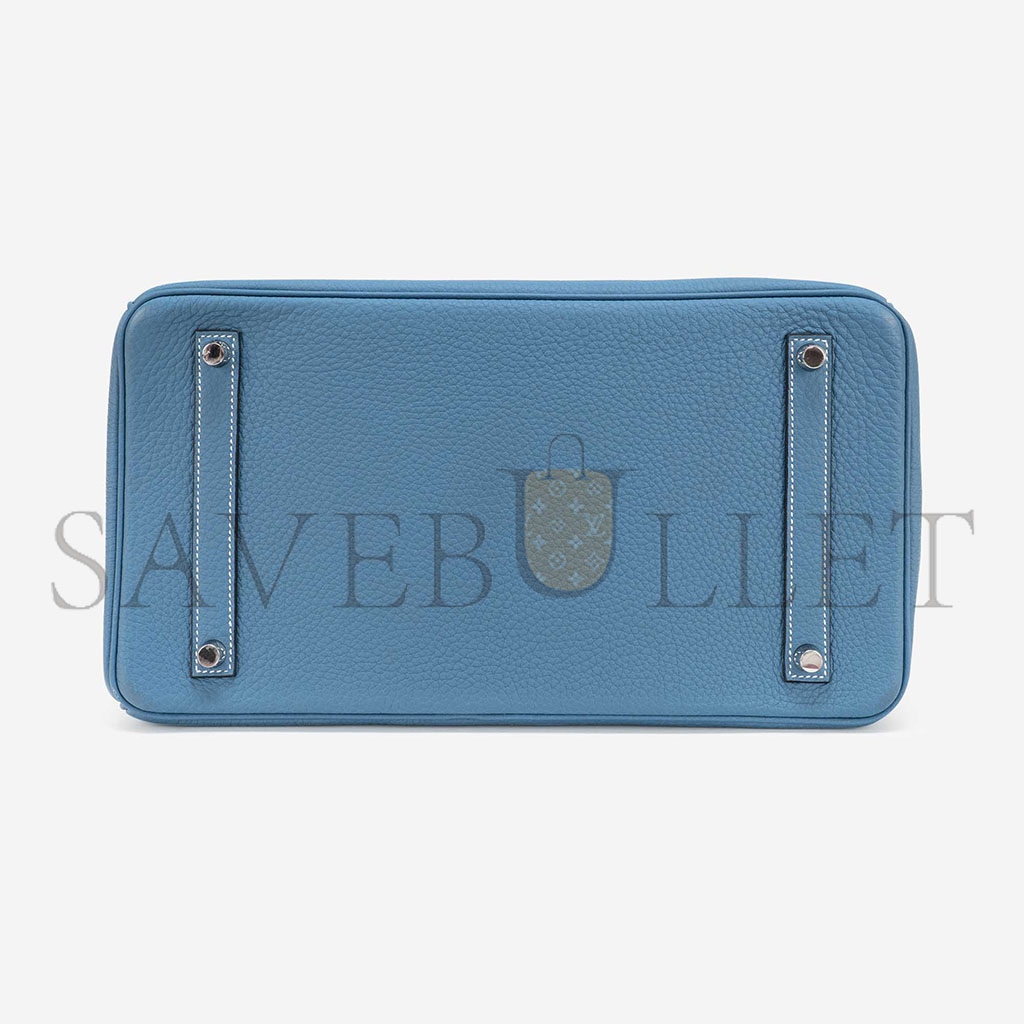 HERMÈS MASTER BIRKIN 35 TOGO BLUE JEAN SILVER BUCKLE BAG H028369CK75 (35*25*19cm)