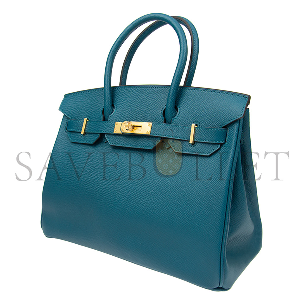 HERMES MASTER BIRKIN 30 TOGO LEATHER NORTHERN BLUE GOLD BUCKLE BAG H028369CCP3 (30*23*15cm)