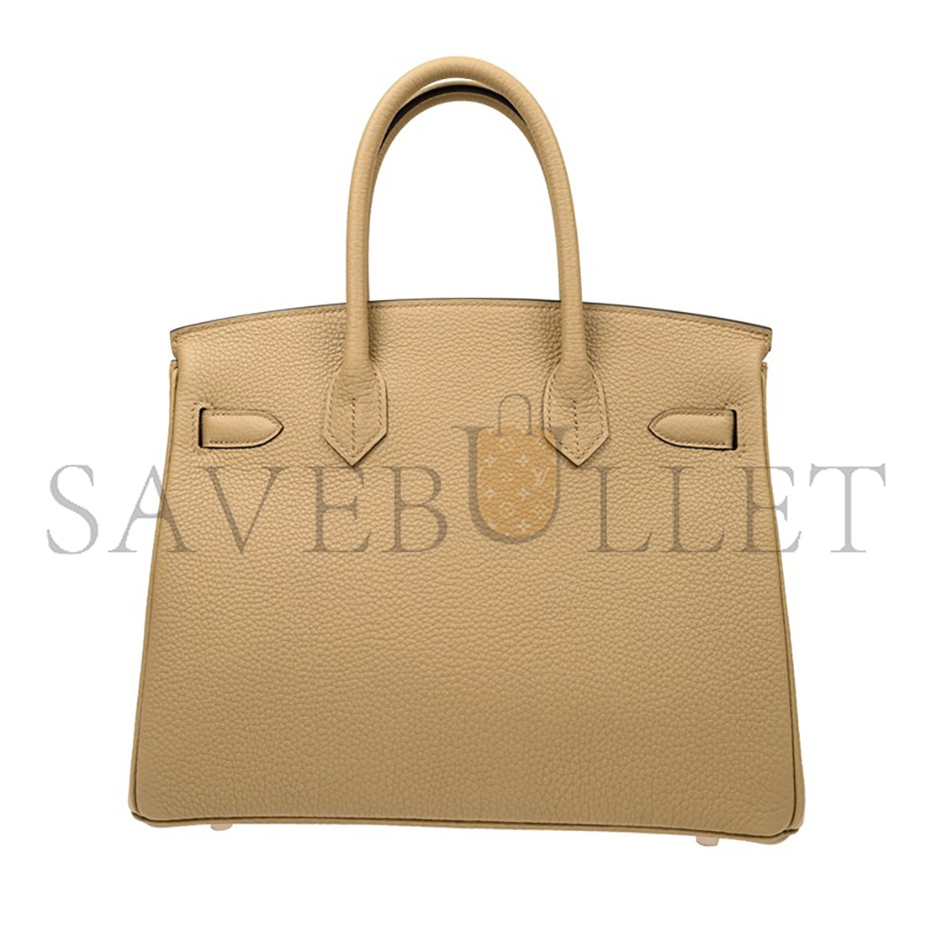 HERMES MASTER BIRKIN 30 TOGO LEATHER MILK TEA COLOR SILVER BUCKLE BAG BK308QTGSS (30*23*15cm)