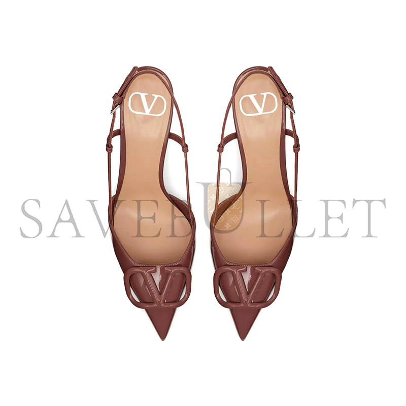 VALENTINO VLOGO SIGNATURE PATENT LEATHER SLINGBACK PUMP 80MM 3.15IN 4W2S0R01TMK_B17 VALENTINO VLOGO SIGNATURE PATENT LEATHER SLINGBACK PUMP 80MM 3.15IN 4W2S0R01TMK_B17