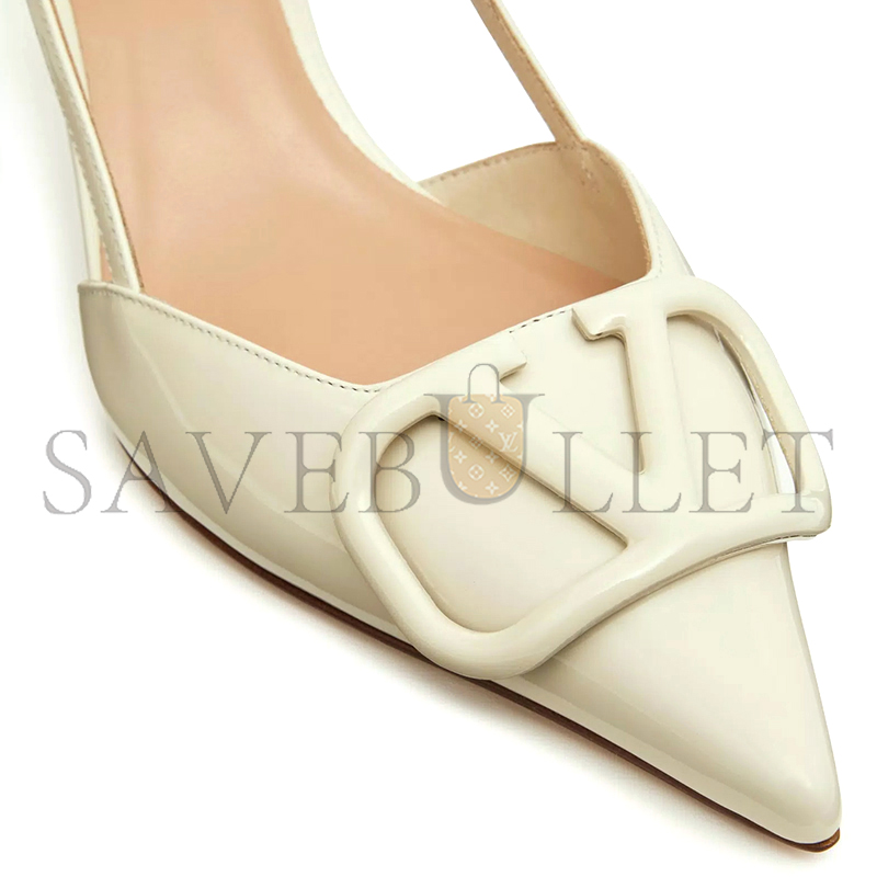 VALENTINO VLOGO SIGNATURE PATENT LEATHER SLINGBACK PUMP 80MM 3.15IN VALENTINO VLOGO SIGNATURE PATENT LEATHER SLINGBACK PUMP 80MM 3.15IN