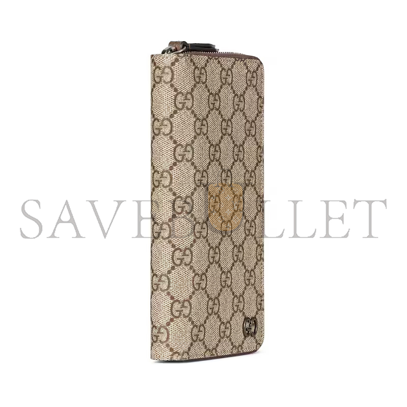 GUCCI BI-COLOR ZIP AROUND WALLET ‎822051FACQC9773 (10*20*2.5cm)