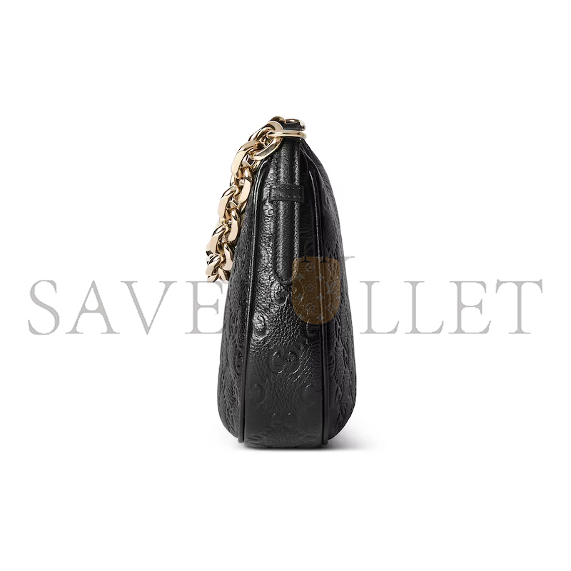 GUCCI GG EMBLEM MEDIUM SHOULDER BAG 815409AAEEM1000 (25.5*20*5cm)