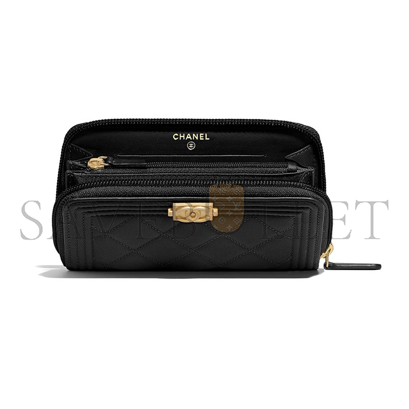 CHANEL BOY CHANEL ZIP WALLET A80566 Y07659 94305 (15.5*9*2cm)