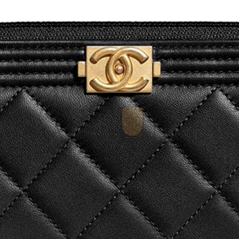 CHANEL BOY CHANEL ZIP WALLET A80566 Y07659 94305 (15.5*9*2cm)