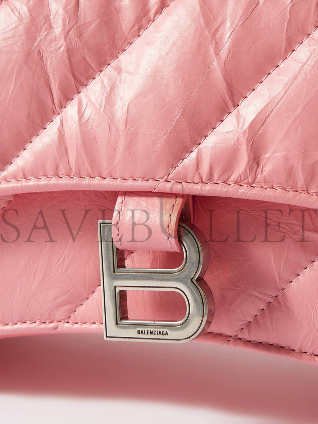 BALENCIAGA PINK CRUSH SMALL QUILTED-LEATHER SHOULDER BAG MATCHESFASHION US (25.4*15.2*10.1cm)