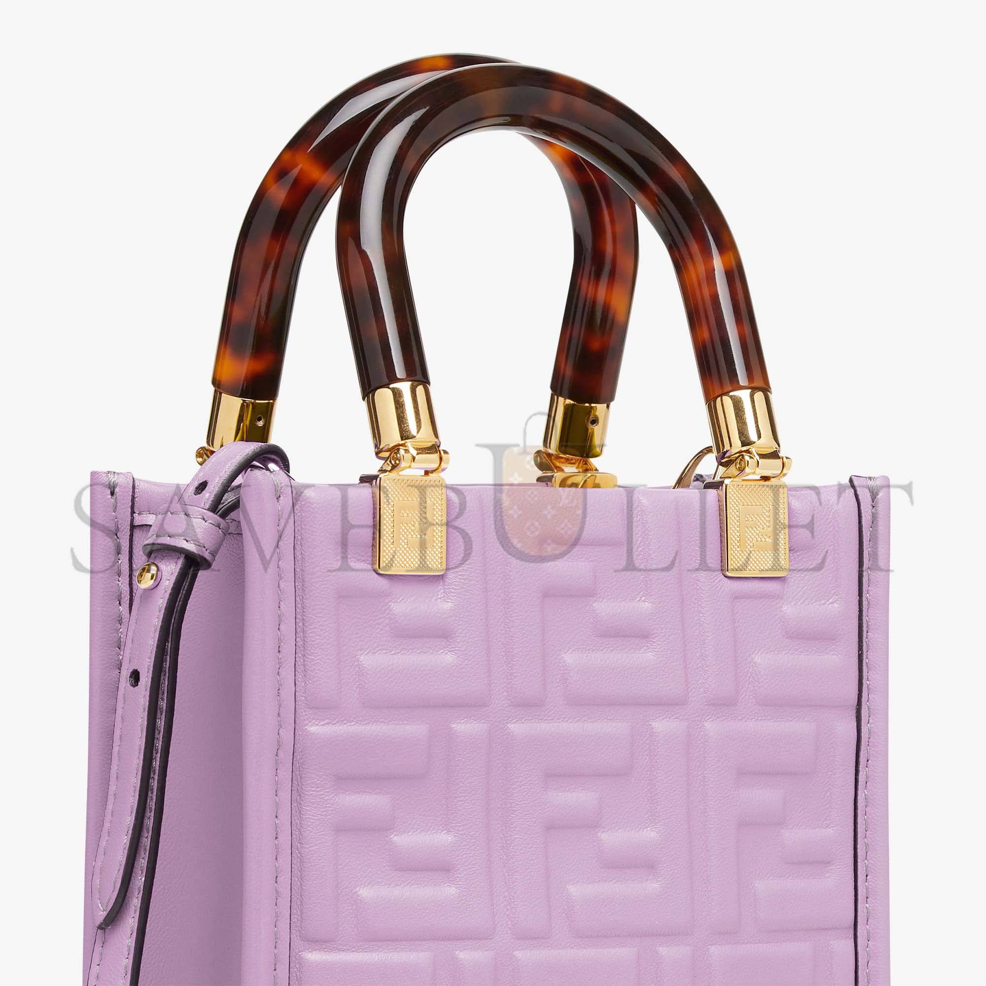 FENDI MINI SUNSHINE SHOPPER - PURPLE LEATHER MINI-BAG 8BS051AMCIF1JCO (18*13*6.5cm)