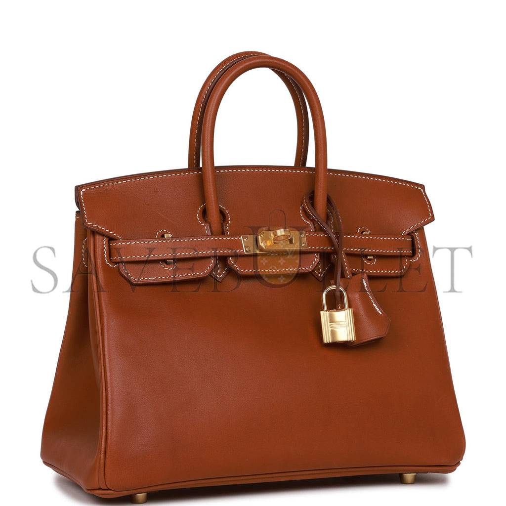 HERMES BIRKIN 25 FAUVE BARENIA GOLD HARDWARE HANDMADE (25cm)