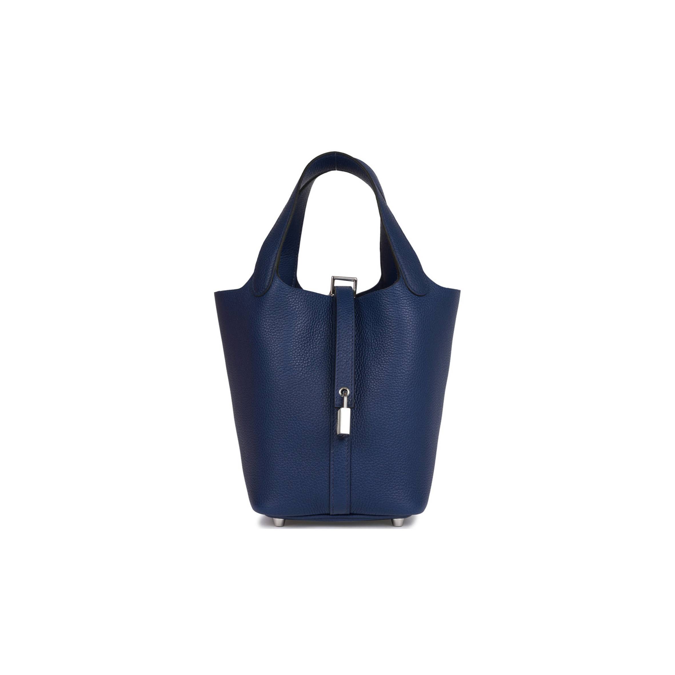 HERMES PICOTIN LOCK 18 BLEU SAPHIR MAURICE PALLADIUM HARDWARE (18*13*18cm)