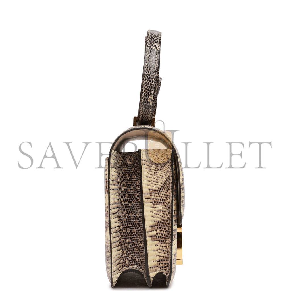 HERMES MINI CONSTANCE 18 OMBRE LIZARD VARANUS GOLD HARDWARE (18*16*5cm)