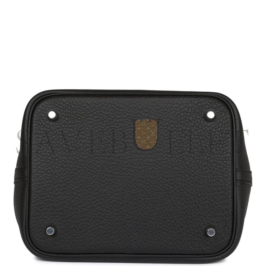 HERMES BLACK CLEMENCE PICOTIN LOCK 22CM PALLADIUM HARDWARE  (22cm)