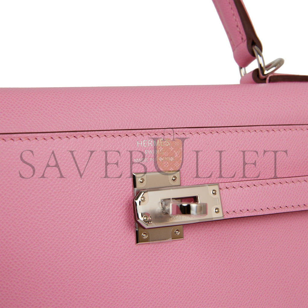 HERMES KELLY SELLIER 25 PINK VERSO MADAME PALLADIUM HARDWARE  (25*17*7cm)