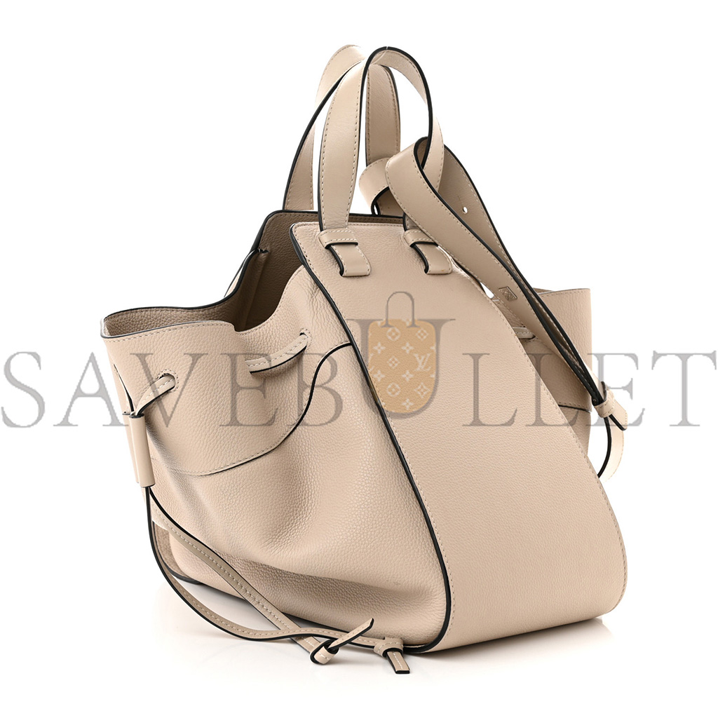 LOEWE GRAINED CALFSKIN SMALL HAMMOCK SHOULDER BAG SAND (30*25*13.5cm)