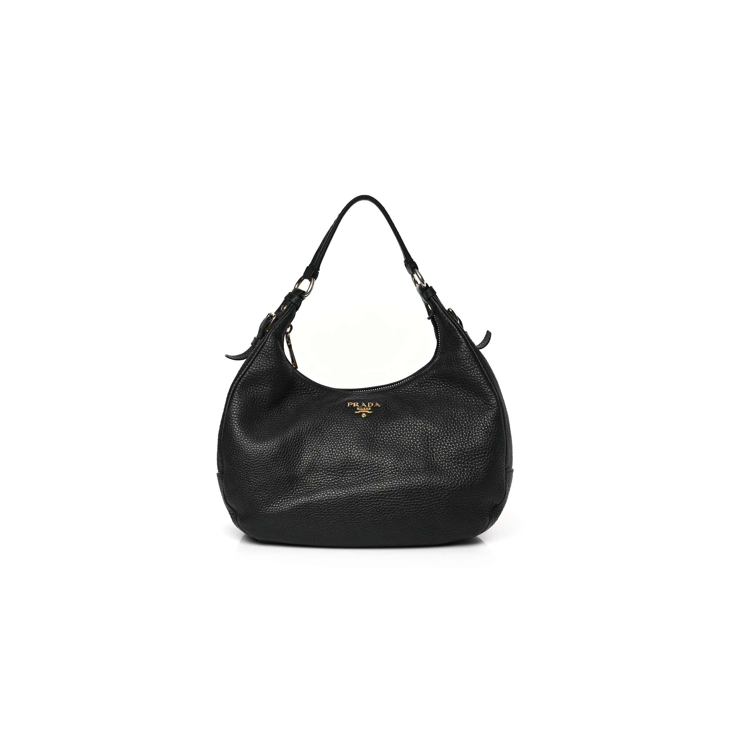 PRADA VITELLO DAINO HOBO BLACK (36*30*15cm)