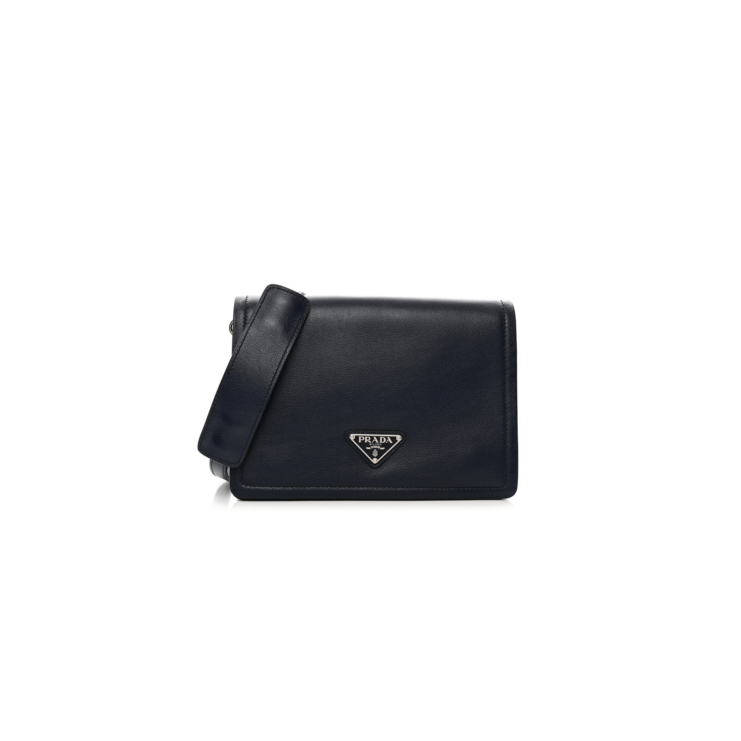 PRADA GLACE CALF SHOULDER BAG BALTICO (23*16*10cm)