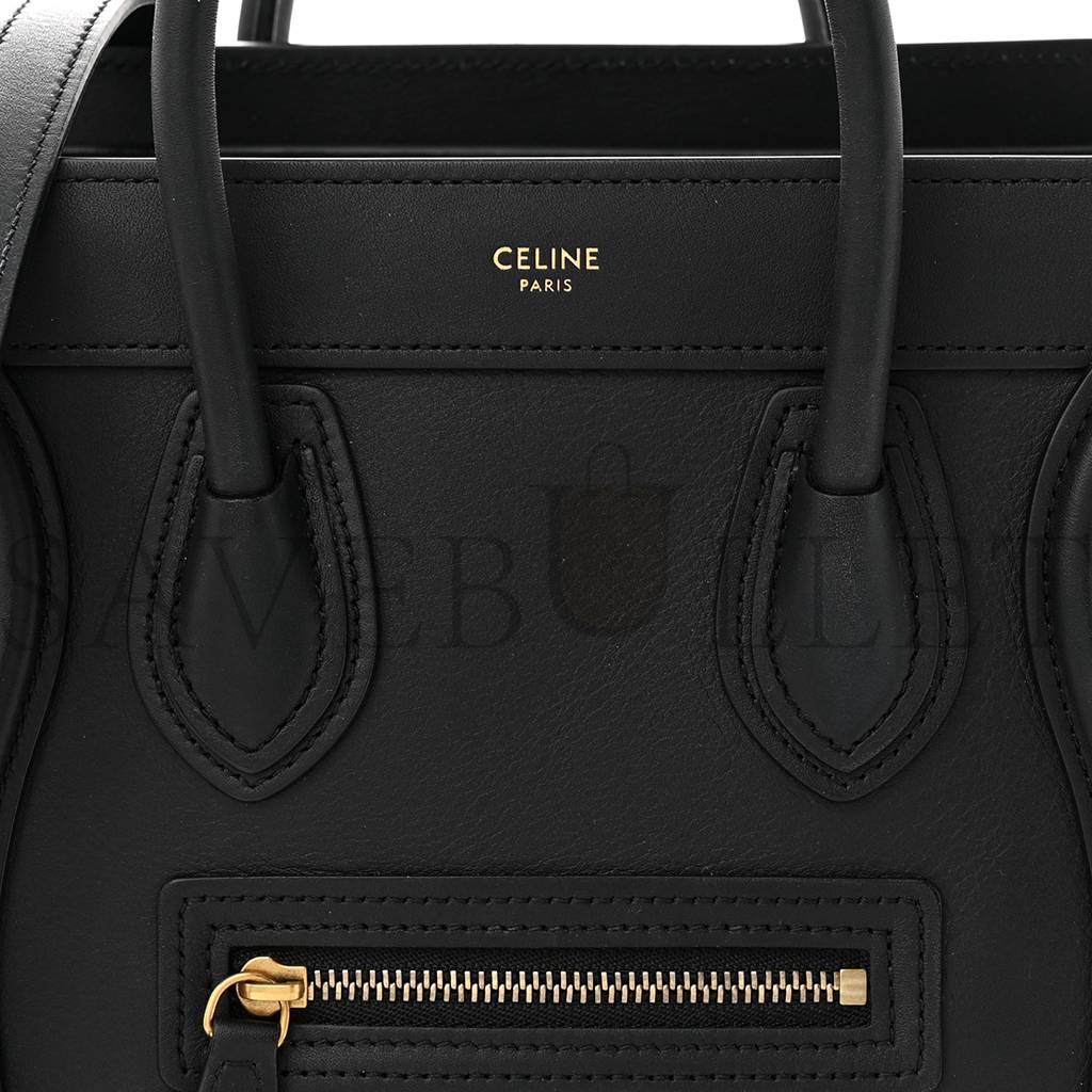 CELINE SMOOTH CALFSKIN NANO LUGGAGE BLACK (20*20*10cm)