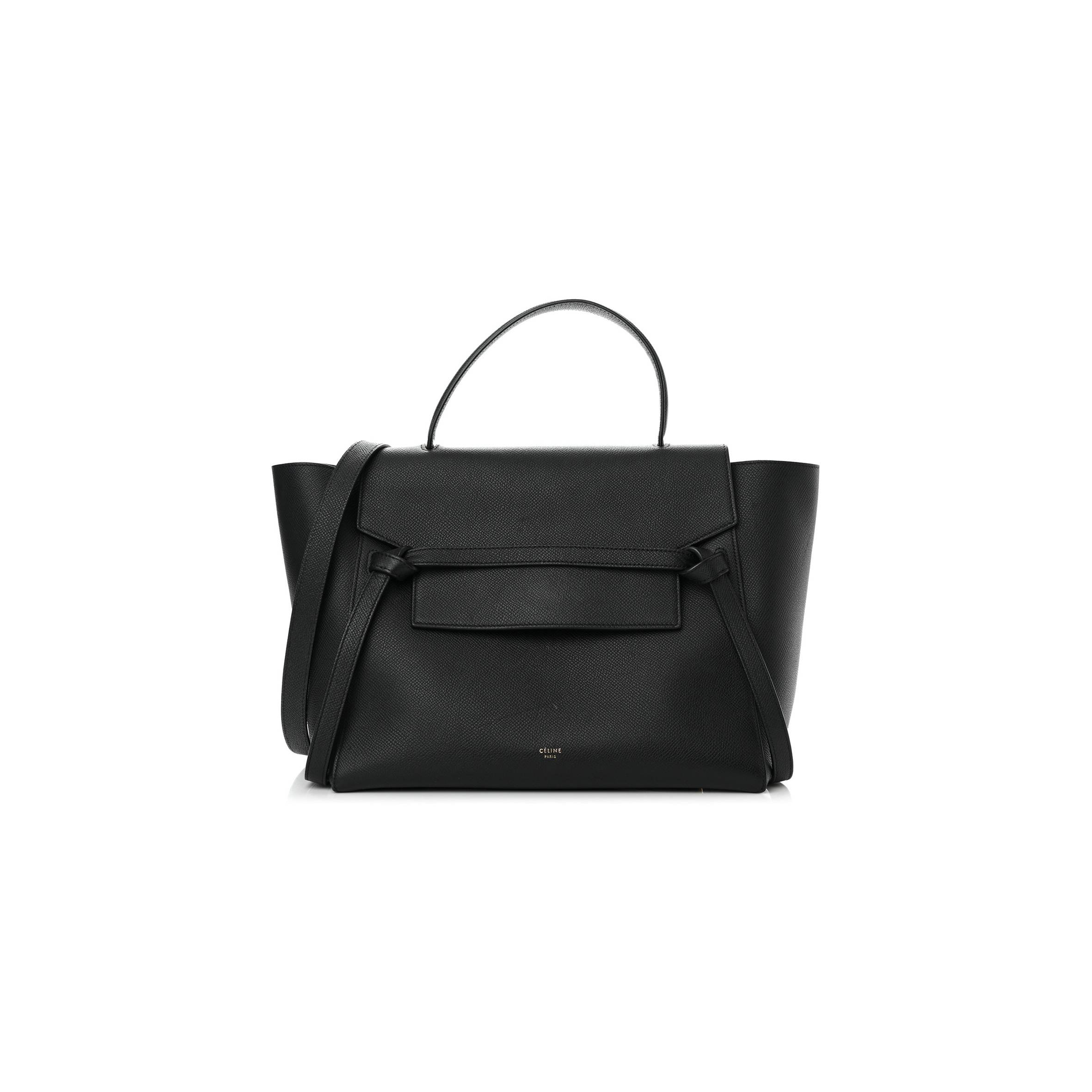 CELINE GRAINED CALFSKIN MINI BELT BAG BLACK (28*24*16cm)