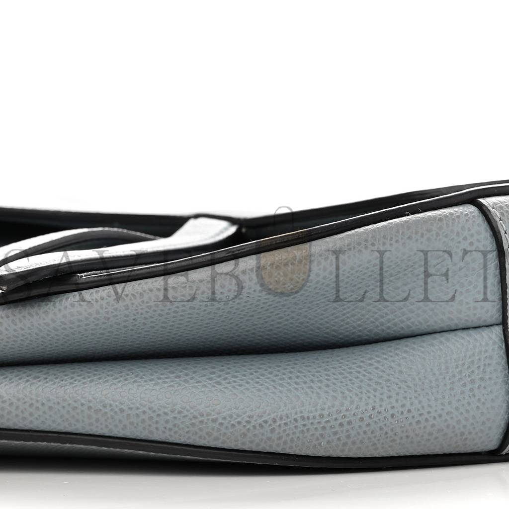 DIOR GRAINED CALFSKIN SADDLE BAG GREY STONE (24*23*5.7cm)