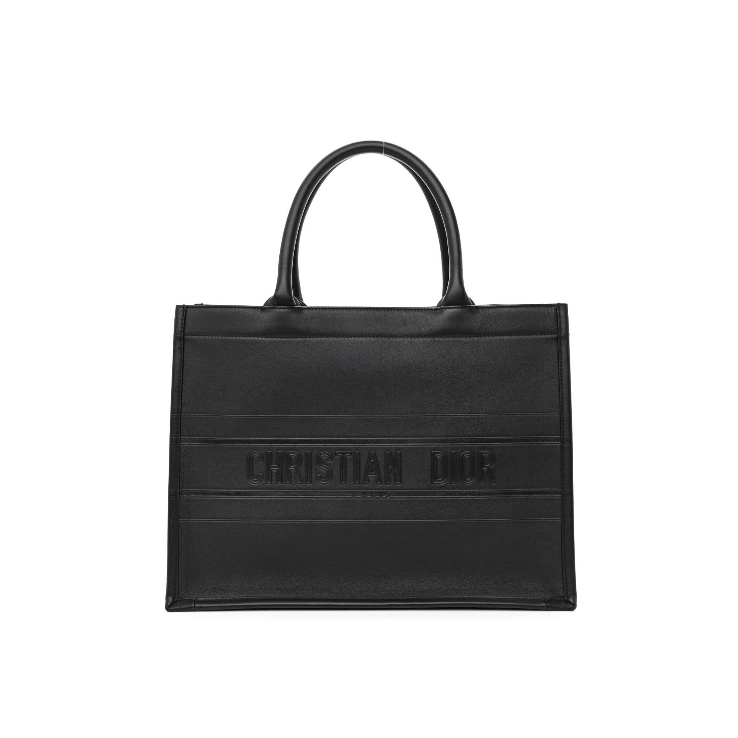 DIOR CALFSKIN EMBOSSED MEDIUM BOOK TOTE BLACK (36*27*17.1cm)