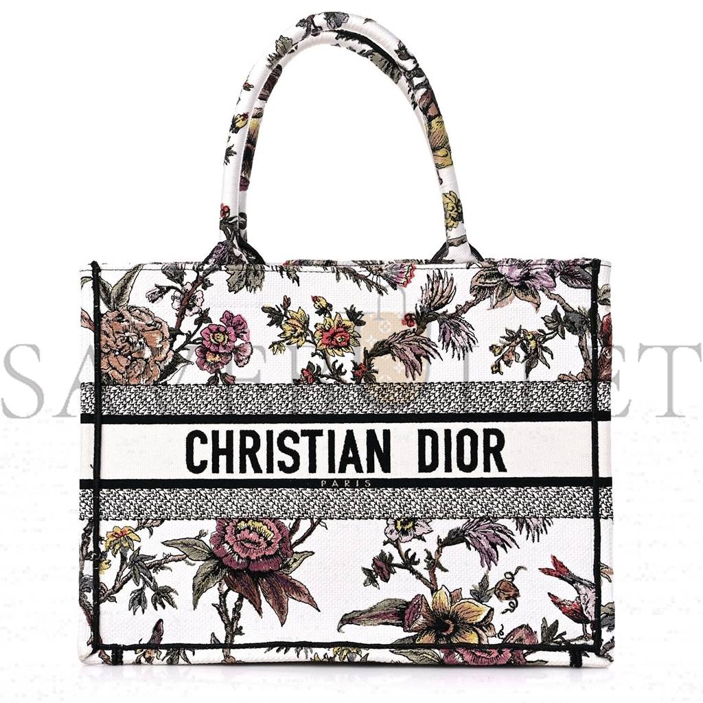 DIOR CANVAS JARDIN BOTANIQUE EMBROIDERED MEDIUM BOOK TOTE MULTICOLOR (36*27*17.1cm)