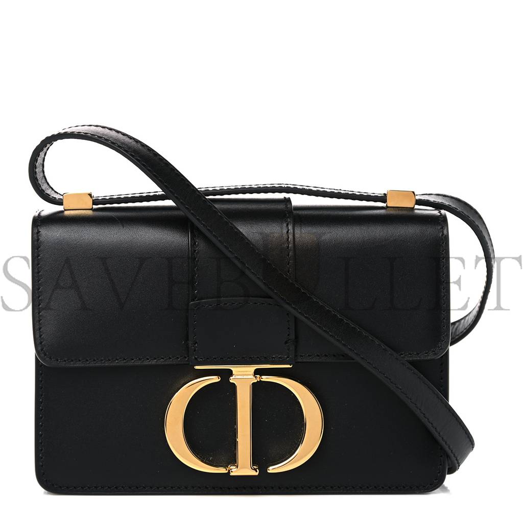 DIOR SMOOTH CALFSKIN MICRO 30 MONTAIGNE FLAP BAG BLACK (15*11*4.4cm)