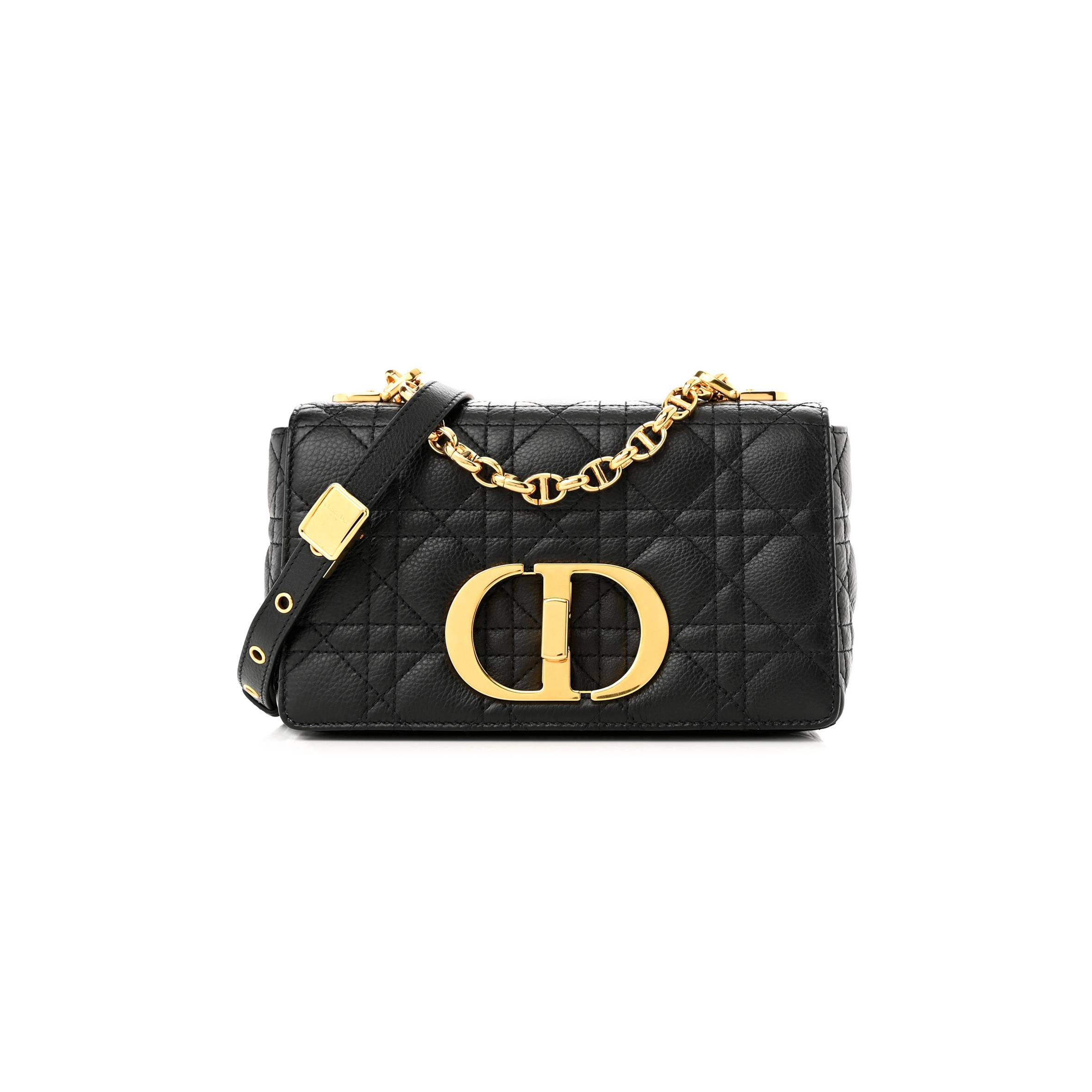 DIOR CALFSKIN CANNAGE SMALL CARO BAG BLACK (20*11*6.4cm)